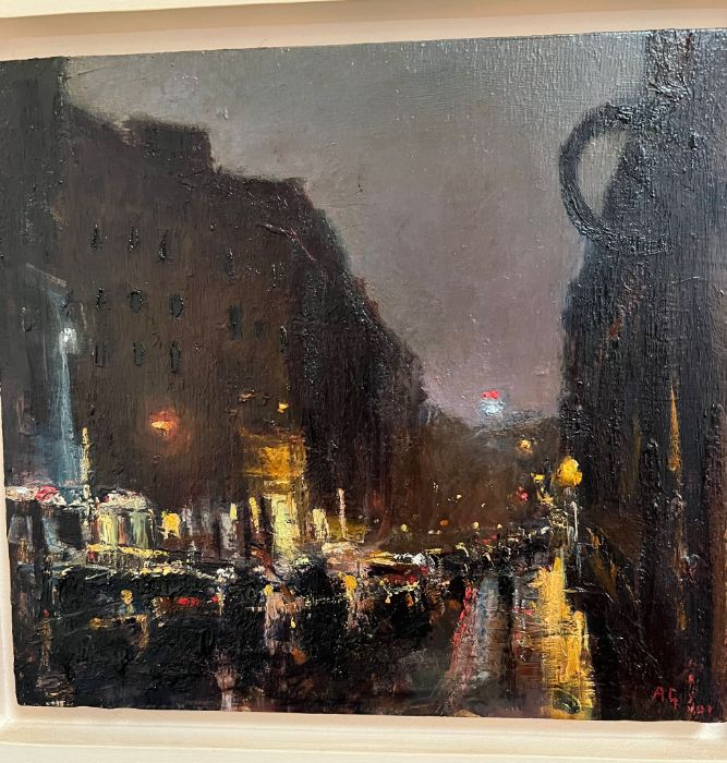5 Gipstrasse Night (Berlin) by Andrew Gifford, oil on panel, signed bottom right (The Proceeds - Image 2 of 8