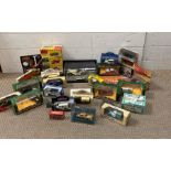 A large selection of model cars to include Corgi Vanguards and a Franklin Mint Jaguar SS-100