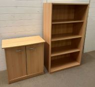 An open bookcase and a cupboard (H145cm W82cm D42cm)