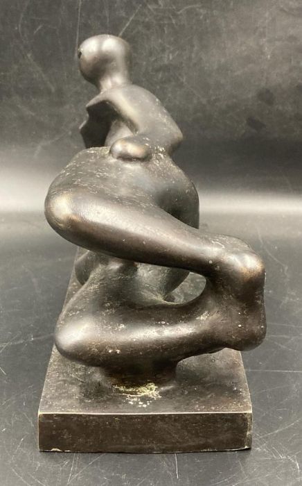 A reclining abstract bronze figure, signed Henry Moore - Image 3 of 5