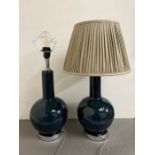 A pair of Grenadilla table lamps by OKA