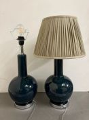 A pair of Grenadilla table lamps by OKA
