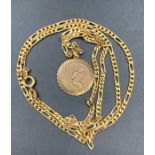 A 9ct gold St Christopher medallion and chain (Approximate Total weight 11.7g)