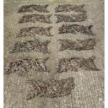 A selection of thirteen cast iron, Victorian, decorative panels depicting oak leaves and acorns.