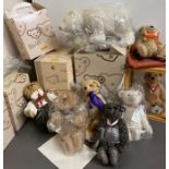 Seven Steiff bears with various ear tags and limited editions