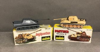 Two Solido Diecast Tanks 228 Jagdpanther and 236 Panther G