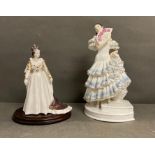 Two Royal Worcester figures Queen Elizabeth II and Maria