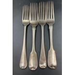 A selection of four Georgian forks (Approximate total weight 291g) including 1814 London by William,