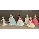 A selection of eight Coalport fine porcelain figures to include "The Dream Unfolds"