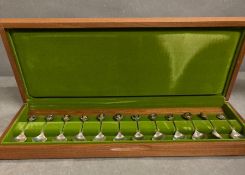 The Royal Horticultural Society Flower spoons in hallmarked silver in original box