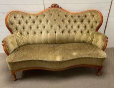 A Victorian style three seater sofa L170 x D60 x H100 x sh 38