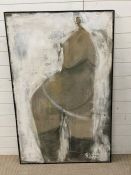 A large impressionist oil on canvas of a nude, signed to canvas
