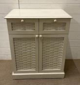 A white two drawer cupboard under sick cupboard (H80cm W80cm D40cm)