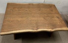 A bespoke single piece oak contemporary coffee table