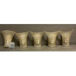 A set of five Mid Century Murano glass ribbed wall lamps