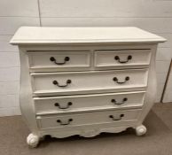A French Louis style white painted two over three chest of drawers (50cm x 70cm x 94cm)
