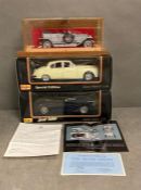 A selection of three collectable model cars to include a Franklin Mint Rolls Royce silver ghost with