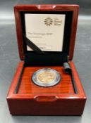 A boxed 2019 Gold Proof Sovereign coin