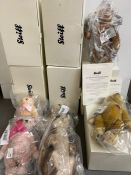 Six Steiff Bears boxed some limited edition including Help for Heroes.