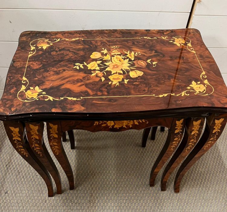 A nest of three inlaid satin wood tables - Image 4 of 4