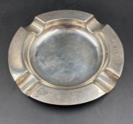 A silver ashtray, hallmarked for Birmingham 1966 by D Bros (Approximate Total weight 79g) 11 cm in
