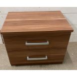 A two drawer low bedside cabinet (H38cm W50cm D38cm)