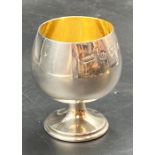 A silver goblet with gilded interior, hallmarked for Birmingham 1973 by Toye, Kenning & Spencer (