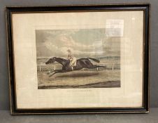 A coloured engraving of racehorse Faugh-a-Ballagh first Irish winner of the St Ledger 1844