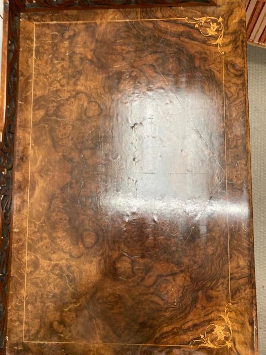A walnut canterbury with lower drawer (94cm x 39cm x 61cm) - Image 4 of 7