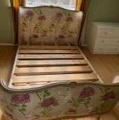 A Louis style French 4'6" bed with upholstered ends.