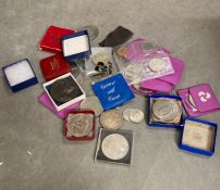 A small selection of coins to include Crowns etc