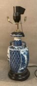 A Blue and white Japanese lamp base