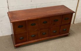 A contemporary apothecary bank of drawers 93cm x 46cm x 30 cm