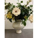 Large urn vase with Faux floral arrangement