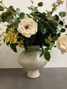 Large urn vase with Faux floral arrangement