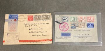A 1936 Berlin Olympics stamped envelope cover carried on the Zeppelin Hindenburg and a Luftschill