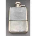 A silver hip flask, hallmarked for Sheffield by William Hutton & Sons Ltd 1914