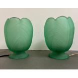 A pair of 1960's Bagley glass tulip lamps