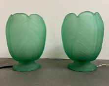 A pair of 1960's Bagley glass tulip lamps