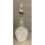 Silver collared cut glass decanter by Cooper Brothers & Sons Ltd