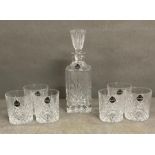 Argyle Fine Cut Crystal tumblers and decanter set