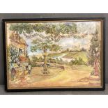 Walter Brown watercolour of a scene designed for the operetta Punchinello, signed by the artist with