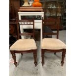 A Pair of side chairs with turned fron legs