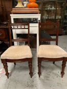 A Pair of side chairs with turned fron legs