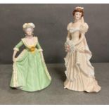 Two china figures Marie Antoinette by Franklin Porcelain and Amelia by Pauline Parsons.