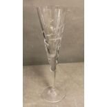A set of six Royal Doulton crystal champagne flutes
