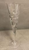 A set of six Royal Doulton crystal champagne flutes