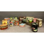 A large selection of vintage tins