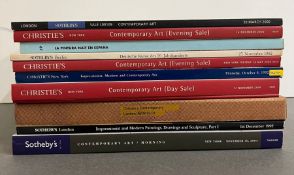 A selection of Christies and Sotheby's Auction catalogues from Contemporary Art Sales