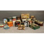 A large selection of vintage tins